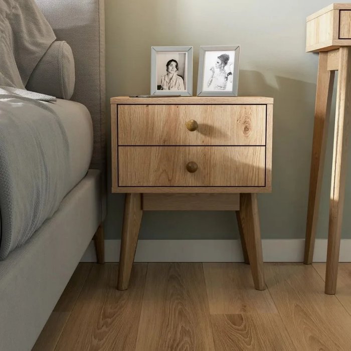 Тумба прикроватная Wood бежевого цвета - купить Прикроватные тумбы по цене 14480.0