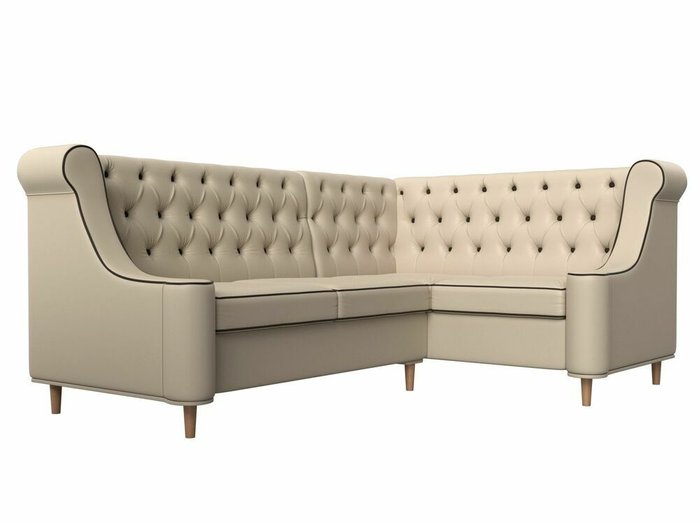 Угловой диван Бронкс бежевого цвета (экокожа) правый угол - лучшие Угловые диваны в INMYROOM