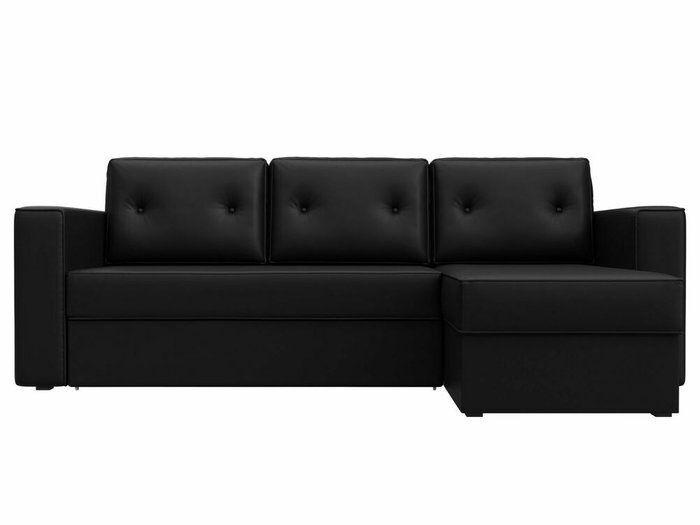Угловой диван-кровать Принстон черного цвета правый угол (экокожа) - купить Угловые диваны по цене 48999.0