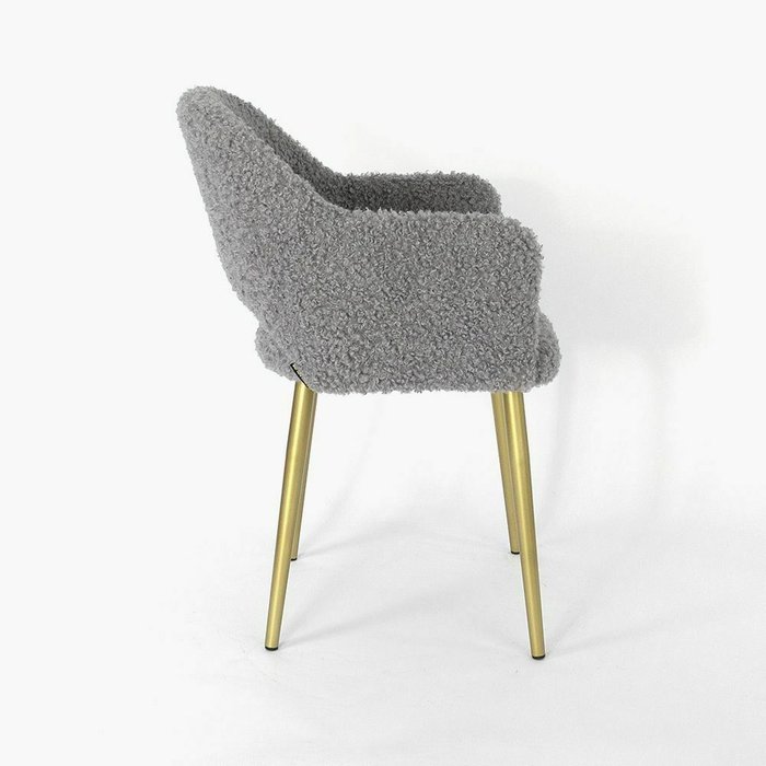 Стул из экомеха Белладжио серого цвета на золотых ножках - лучшие Обеденные стулья в INMYROOM