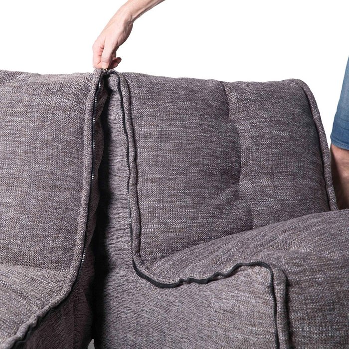 Бескаркасный диван-трансформер Ambient Lounge Twin Couch - Luscious Grey (серый цвет) - лучшие Бескаркасная мебель в INMYROOM