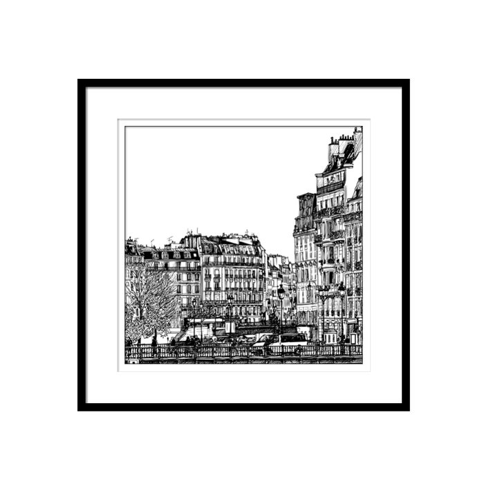 Квадратный постер Ile Saint-Louis с изображением Парижа 