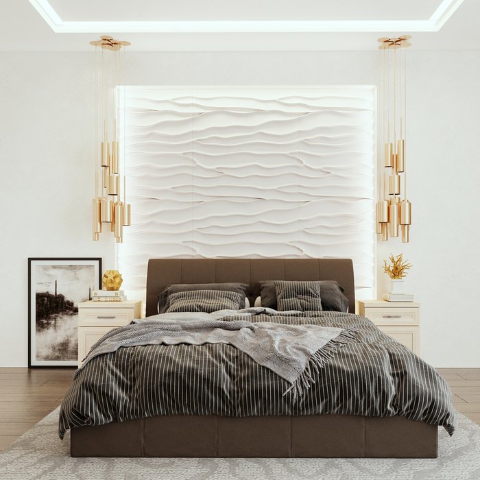 Кровать Инуа 180х200 темно-коричневого цвета с подъемным механизмом  - купить Кровати для спальни по цене 85370.0