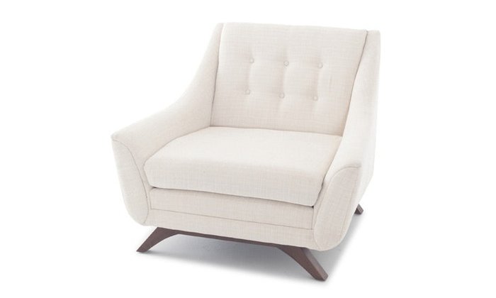 Кресло белого цвета на деревянных ножках - лучшие Интерьерные кресла в INMYROOM