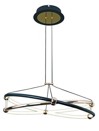 Подвесная светодиодная люстра Smart Нимбы High-Tech Led Lamps черно-золотого цвета - купить Подвесные люстры по цене 14053.0