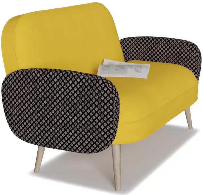 Диван прямой Бержер желтого цвета - лучшие Прямые диваны в INMYROOM