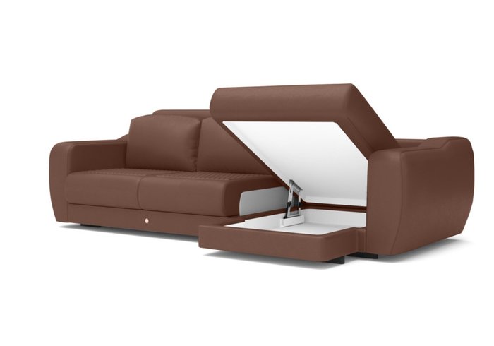Угловой диван-кровать темно-коричневого цвета - купить Угловые диваны по цене 390000.0