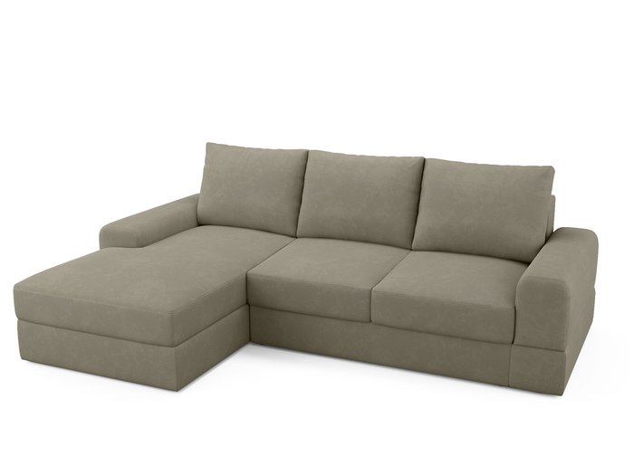 Угловой диван-кровать левый Elke бежево-серого цвета - купить Угловые диваны по цене 86100.0