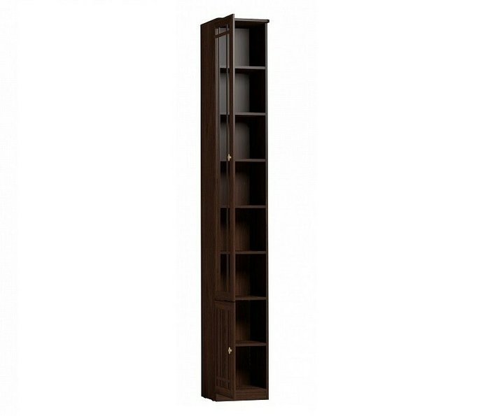Шкаф книжный левый Sherlock темно-коричневого цвета - купить Книжные шкафы по цене 16980.0