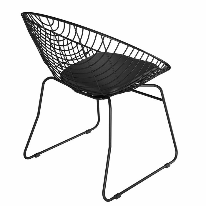 Стул черного цвета с подушкой из экокожи - купить Обеденные стулья по цене 13055.0