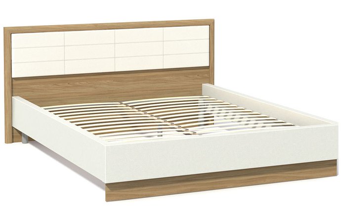 Кровать Анри 180х200 бело-коричневого цвета - купить Кровати для спальни по цене 15990.0