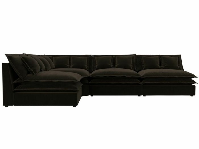 Угловой диван Лига 040 темно-коричневого цвета левый угол - купить Угловые диваны по цене 91999.0
