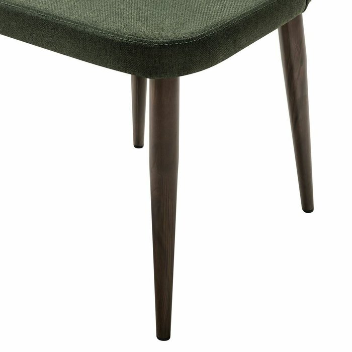 Стул Ledger темно-зеленого цвета с коричневыми ножками - лучшие Обеденные стулья в INMYROOM