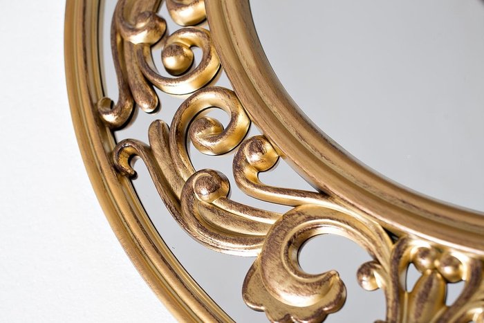Зеркало круглое в золотой раме - купить Настенные зеркала по цене 3110.0