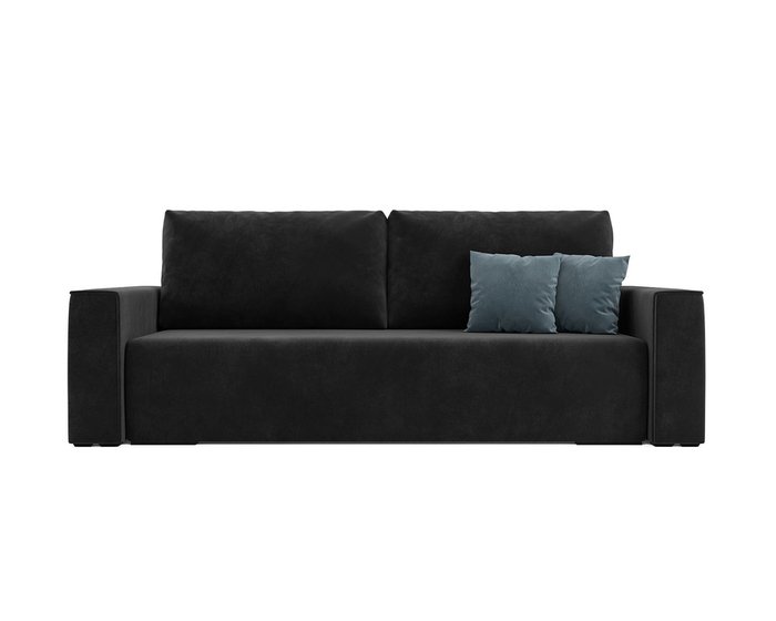 Диван-кровать Манхэттен в обивке из велюра черного цвета - купить Прямые диваны по цене 37690.0