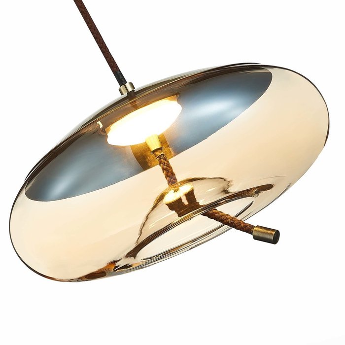 Подвесной светильник Ozzio янтарно-бронзового цвета - лучшие Подвесные светильники в INMYROOM