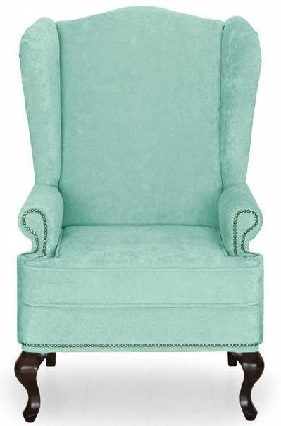 Кресло английское Биг Бен с ушками дизайн 42 голубого цвета - купить Интерьерные кресла по цене 30150.0
