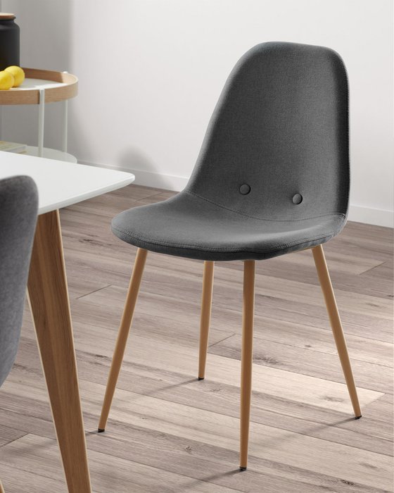 Обеденный Стул Julia Grup LISSY ТЕМНО-серого цвета  - лучшие Обеденные стулья в INMYROOM
