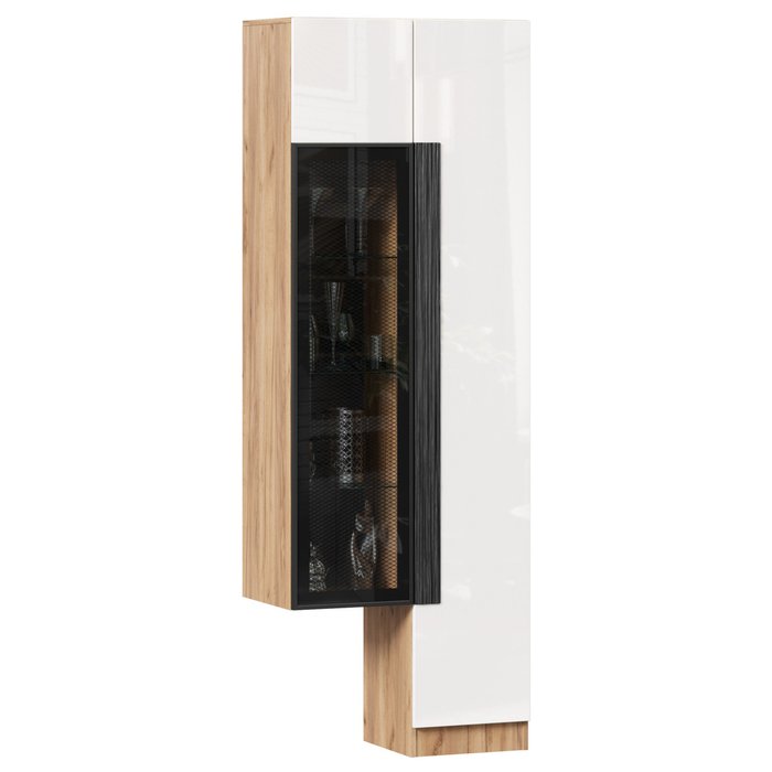 Шкаф с витриной Кёльн бело-коричневого цвета - купить Полки по цене 16639.0