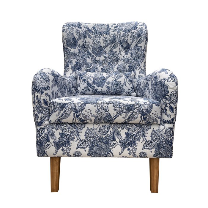 Кресло Нео Голландия бело-синего цвета - купить Интерьерные кресла по цене 29415.0