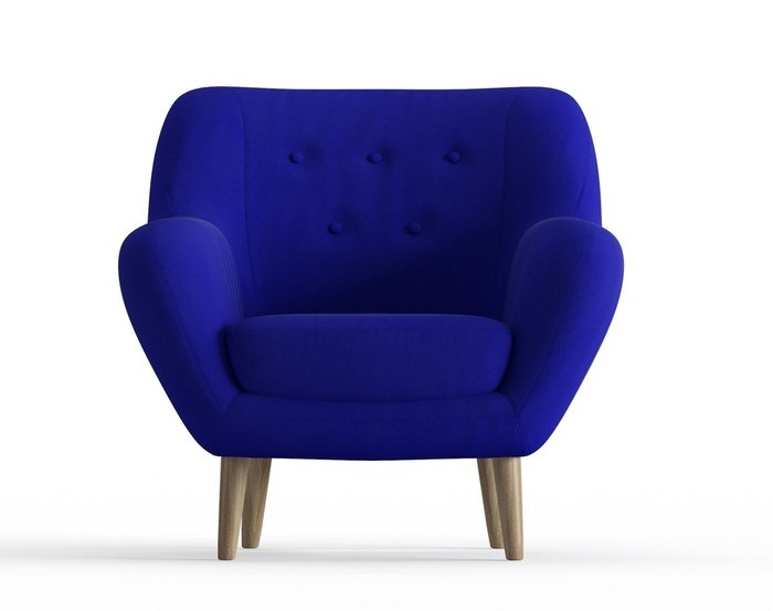 Кресло Cloudy в обивке из велюра синего цвета - купить Интерьерные кресла по цене 15250.0
