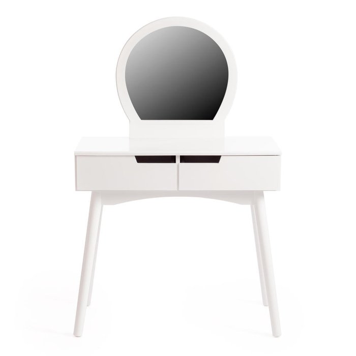 Туалетный столик с зеркалом и табуретом Fabron белого цвета - лучшие Туалетные столики в INMYROOM