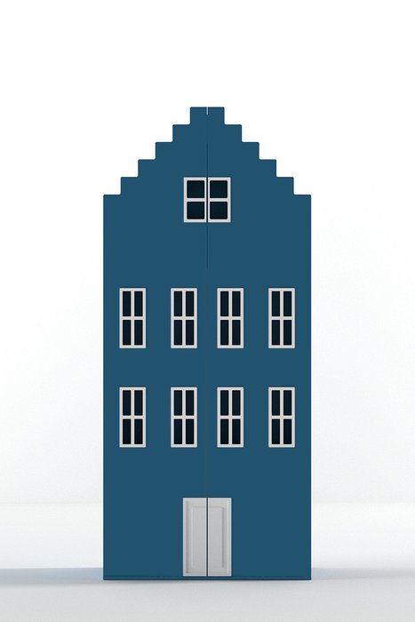 Двойной шкаф-домик Брюгге Medium синего цвета