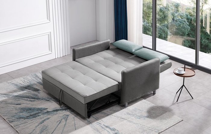 Прямой диван-кровать Claire S серого цвета