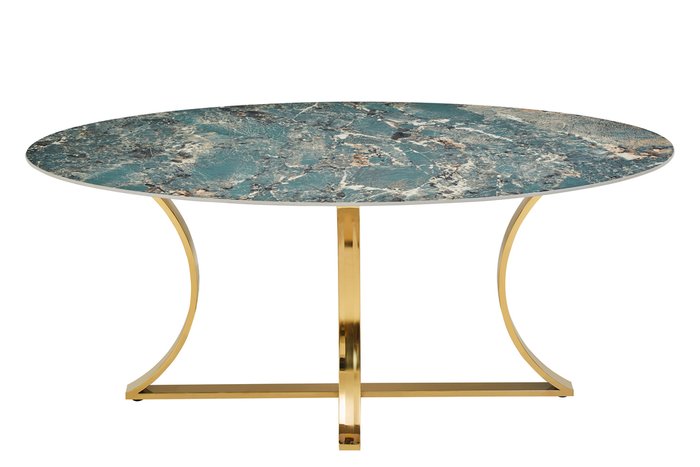 Стол обеденный Тренди золотисто-зеленого цвета - купить Обеденные столы по цене 137176.0