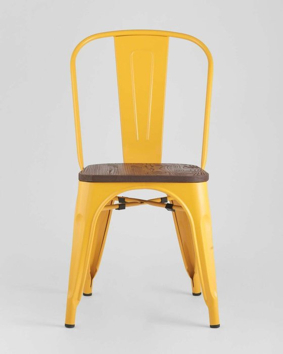 Стул Tolix Wood желтого цвета - лучшие Обеденные стулья в INMYROOM