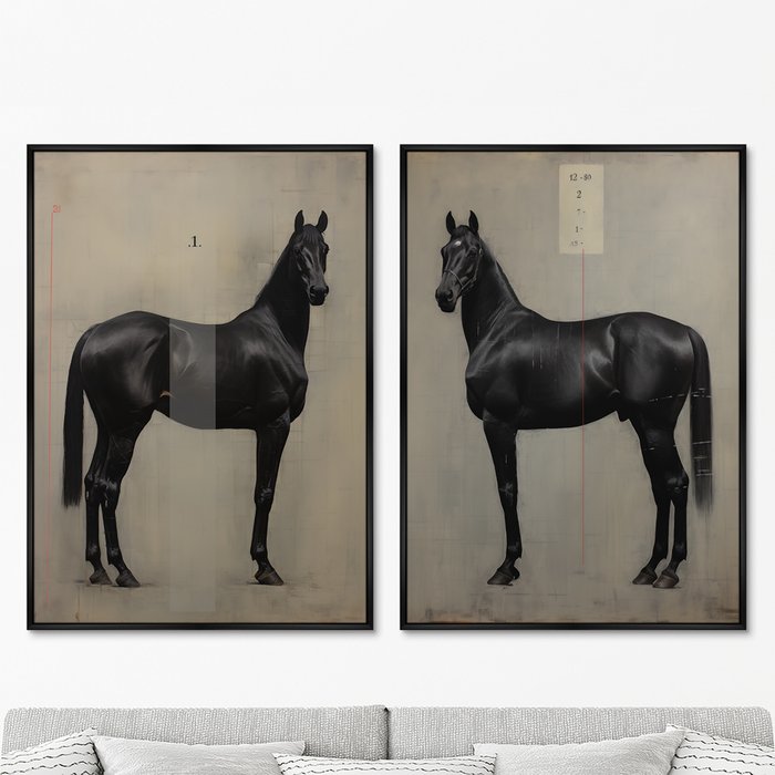 Набор из двух репродукций картин The Horses, 2024г. - купить Картины по цене 49998.0
