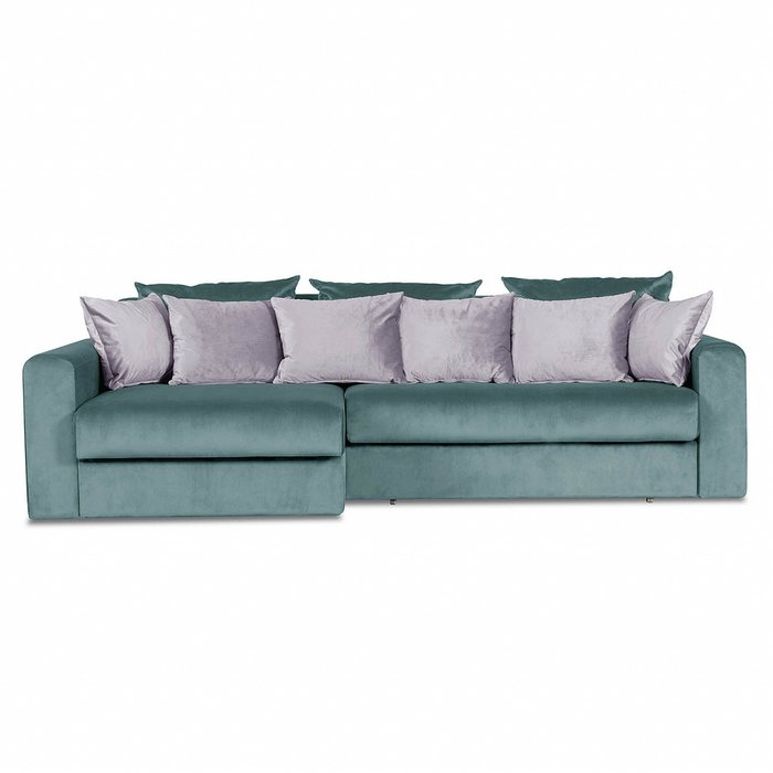 Угловой диван-кровать Мэдисон Лувр голубого цвета - лучшие Угловые диваны в INMYROOM