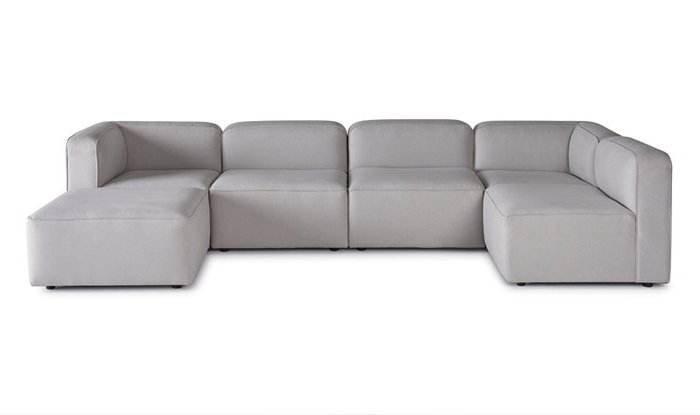 Модульный п-образный угловой диван серого цвета - купить Угловые диваны по цене 180800.0