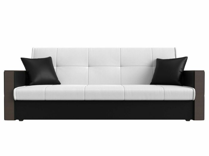 Прямой диван-кровать Валенсия бело-черного цвета (экокожа) - купить Прямые диваны по цене 26999.0