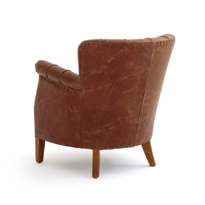 Кресло из яловичной кожи Nottingham коричневого цвета - лучшие Интерьерные кресла в INMYROOM