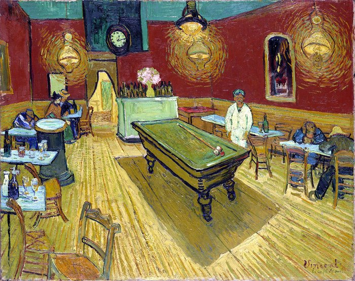 Репродукция картины на холсте  Night Cafe 1888 г.