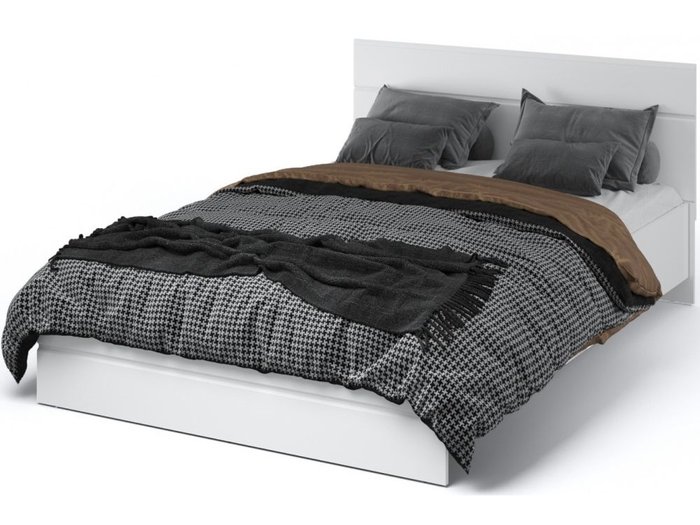 Кровать Йорк 160х200 белого цвета с подъемным механизмом  - купить Кровати для спальни по цене 26738.0