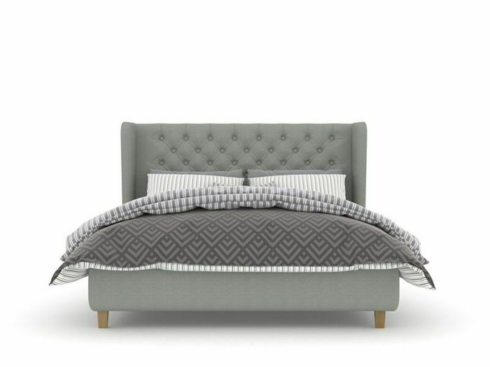 Кровать Шеффилд Box High 160х200 серого цвета с подъемным механизмом - лучшие Кровати для спальни в INMYROOM
