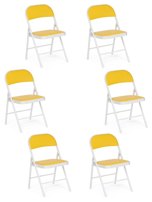 Набор из шести складных стульев Folder желтого цвета