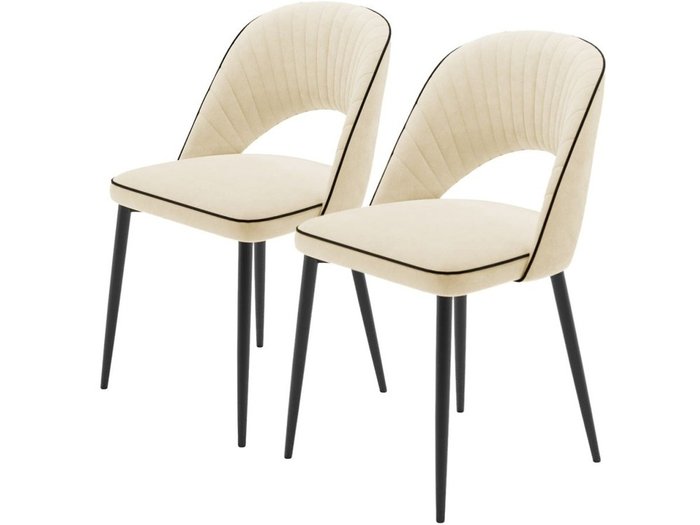 Комплект из двух стульев Монро бежевого цвета - купить Обеденные стулья по цене 12597.0