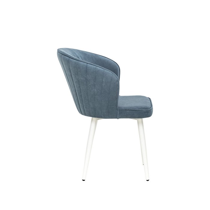 Стул Эшби синего цвета с белыми ножками - лучшие Обеденные стулья в INMYROOM