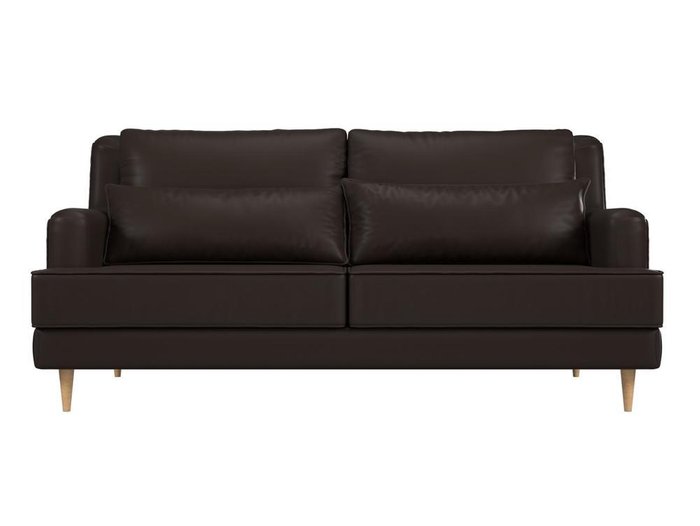 Диван прямой Джерси коричневого цвета (экокожа) - купить Прямые диваны по цене 39999.0