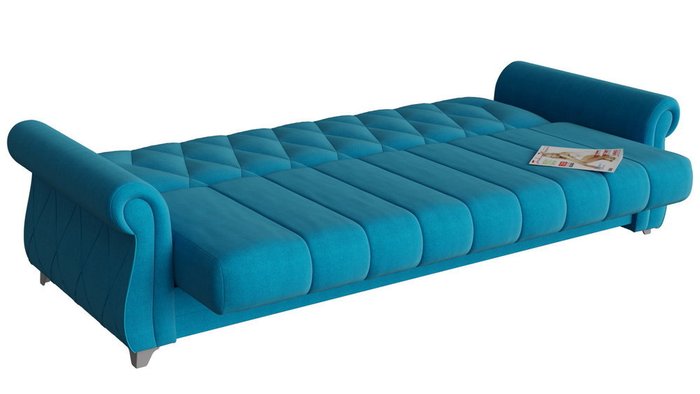 Диван-кровать прямой Эвора голубого цвета - лучшие Прямые диваны в INMYROOM