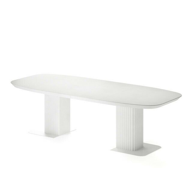Раздвижной обеденный стол Гиртаб белого цвета - лучшие Обеденные столы в INMYROOM