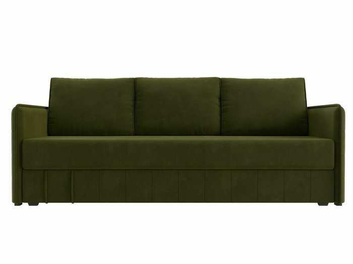 Прямой диван-кровать Слим зеленого цвета с пружинным блоком - купить Прямые диваны по цене 46999.0