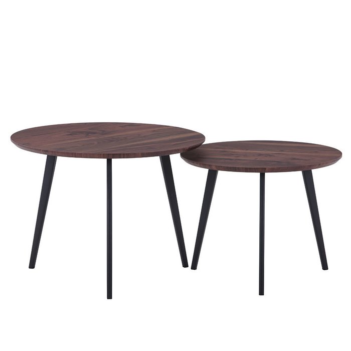 Набор из двух кофейных столиков Duo коричневого цвета
