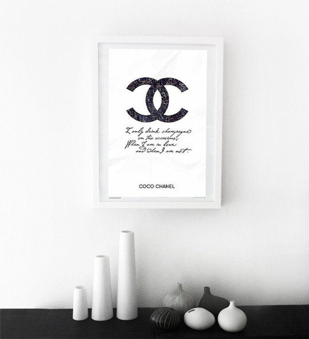 Постер "Drink champagne. Coco Chanel" А4 - купить Принты по цене 2000.0