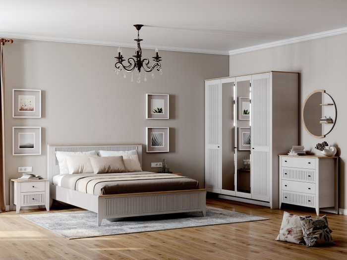 Кровать Валенсия 160х200 белого цвета - лучшие Кровати для спальни в INMYROOM
