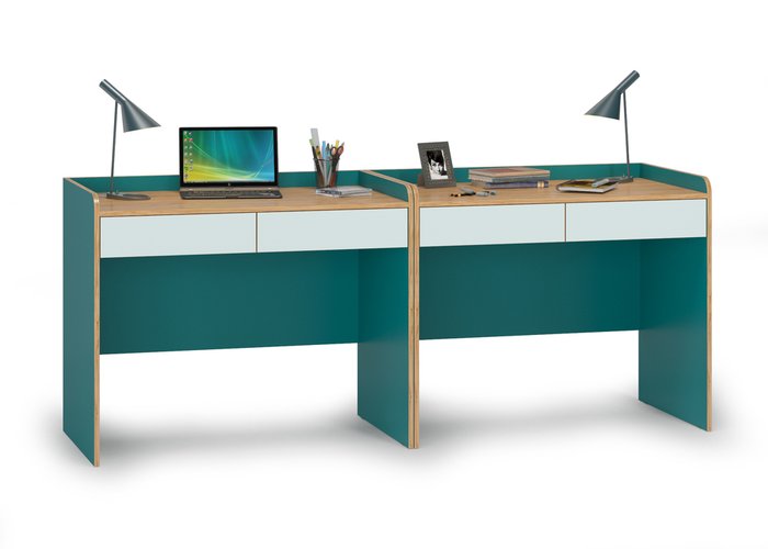Два письменных стола Гудвин зеленого цвета - купить Письменные столы по цене 15280.0