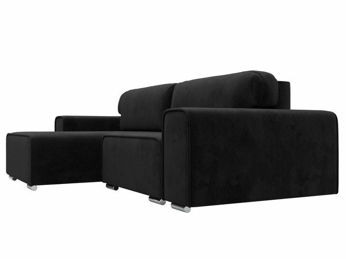Угловой диван-кровать Лига 029 черного цвета левый угол - лучшие Угловые диваны в INMYROOM